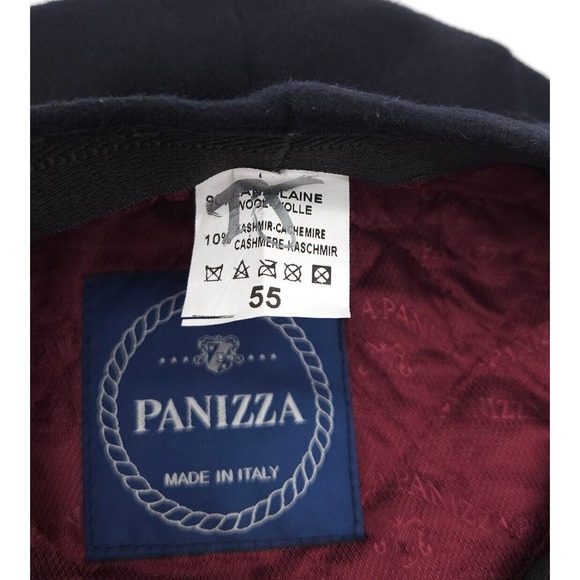 Vintage Panizza Flat Cap Cabby Wool Kashmir Newsboy Hat Size 55 Blue Italy Made‎ - Picture 8 of 8